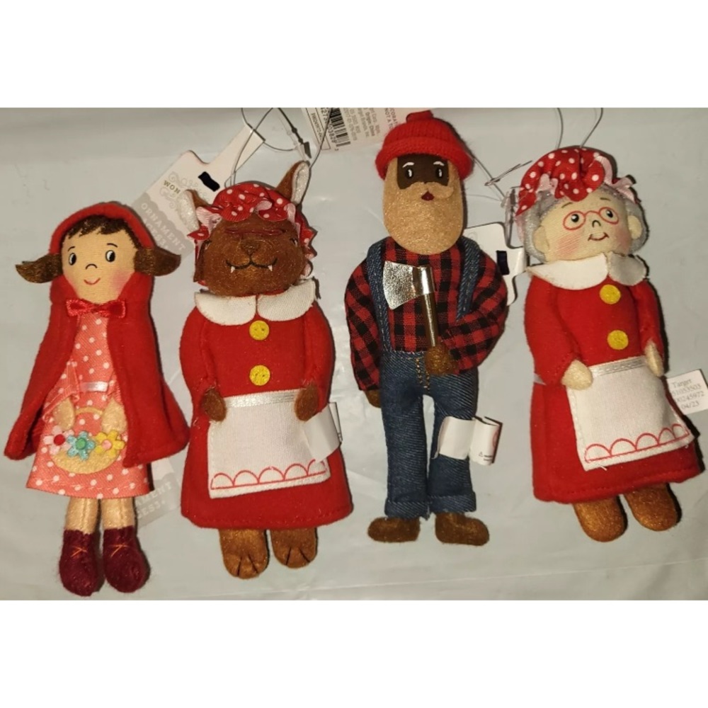 2023 Target Wondershop 4ct Little Red Riding Hood Fabric Ornaments Christmas NEW